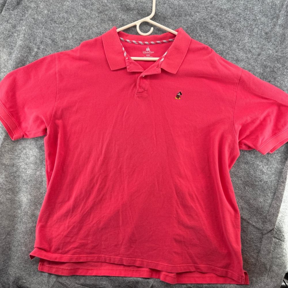 Disney Parks Polo Shirt Men XXXL Mickey Mouse Embroidered Pique Short Sleeve - Picture 2 of 15